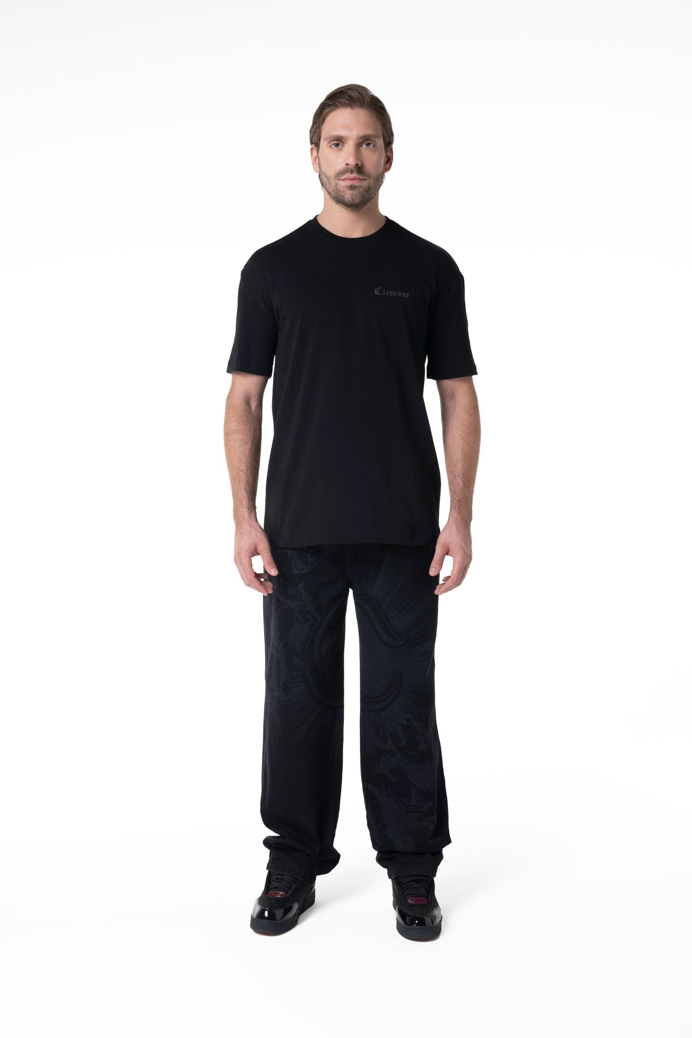 INABISSARE BLACK MEN'S T-SHIRT CLEMONT - IMAGE 3 - CLEMONT.US