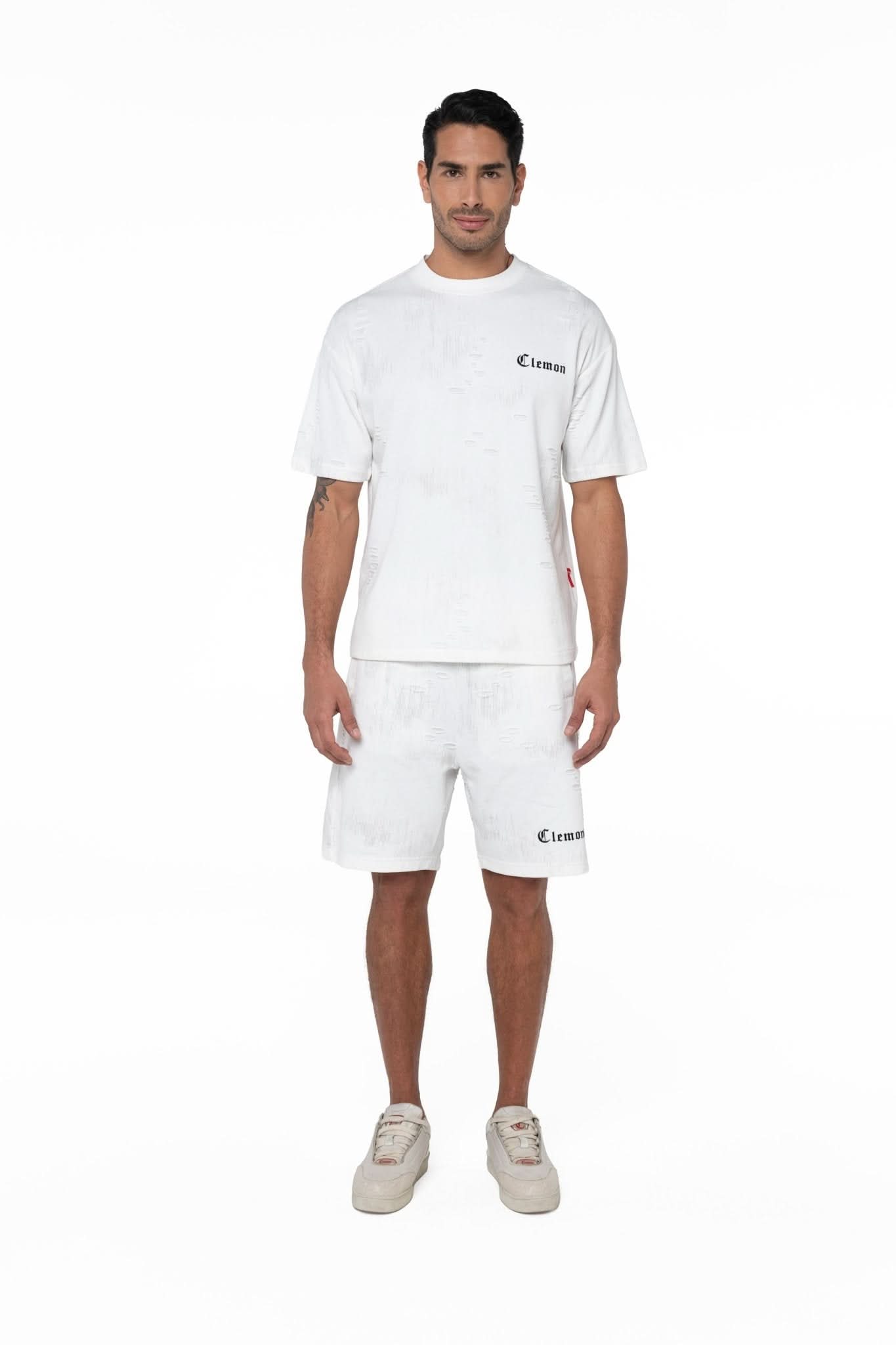 CAMISETA OVERSIZED MASCULINO ESTIVO CREMA/NEGRO CLEMONT - CLEMONT, LLC