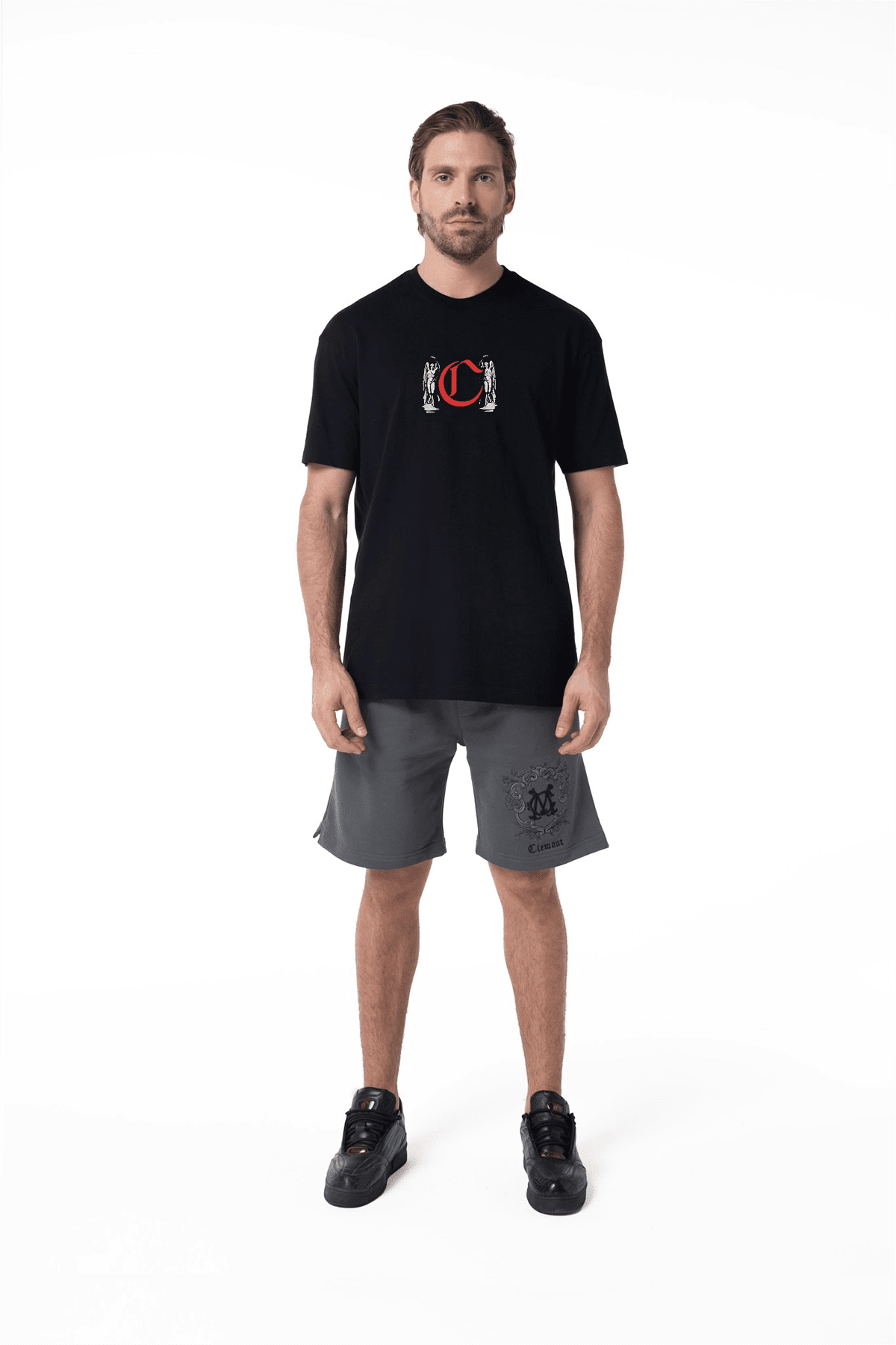 INCRESPATURA BLACK MENS T SHIRT CLEMONT - CLEMONT US