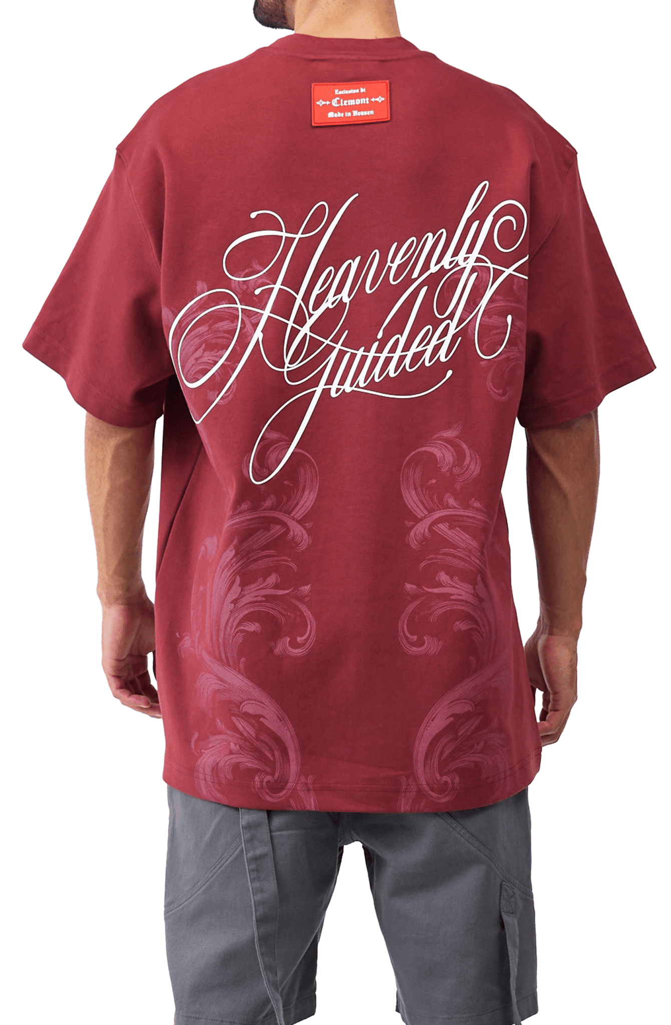NOCTURNA T - SHIRT OVERSIZED MEN BURGUNDY - CLEMONT US
