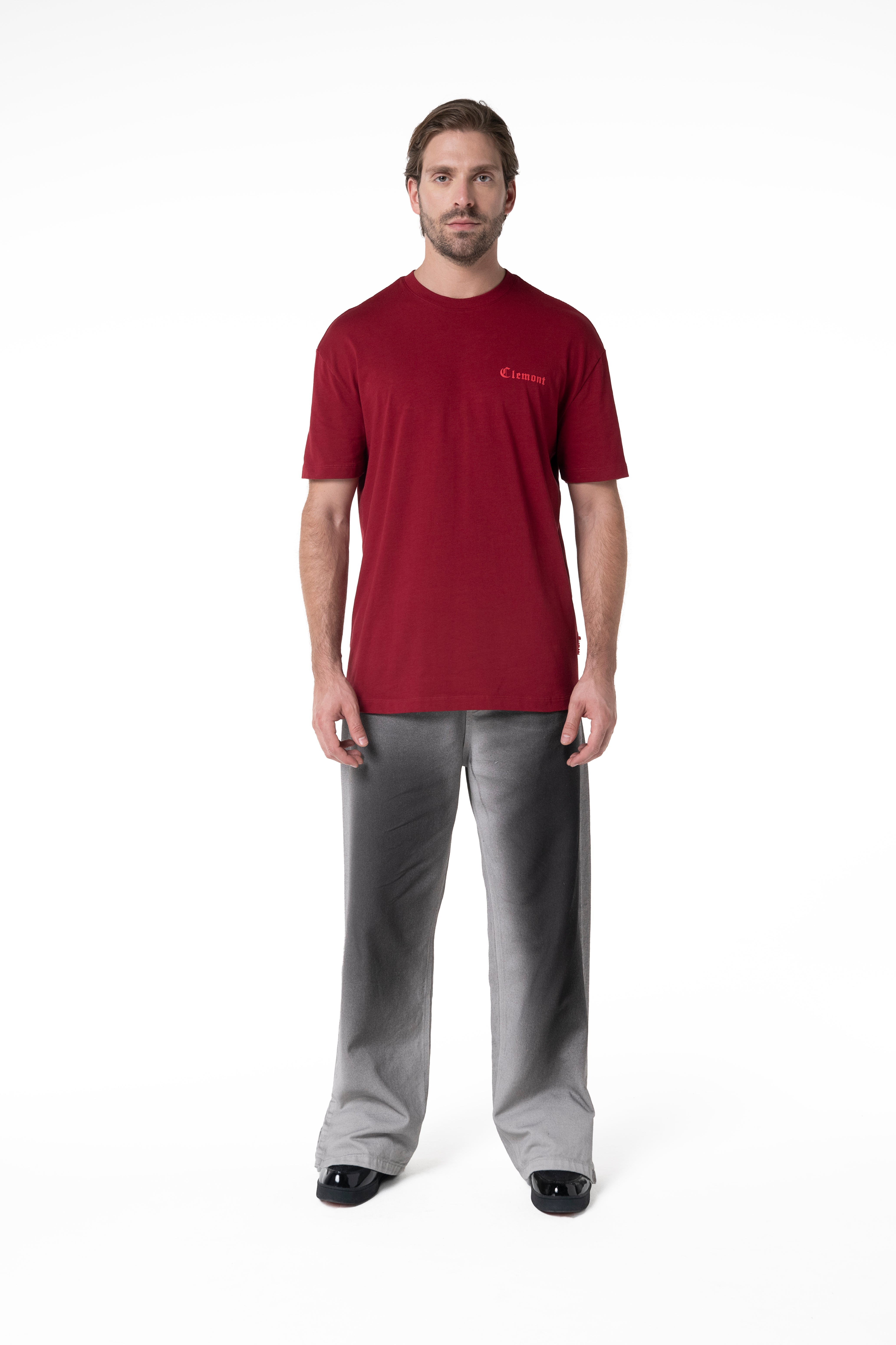 CONTENITORE BURGUNDY MEN'S T-SHIRT CLEMONT - IMAGE 3 - CLEMONT.US