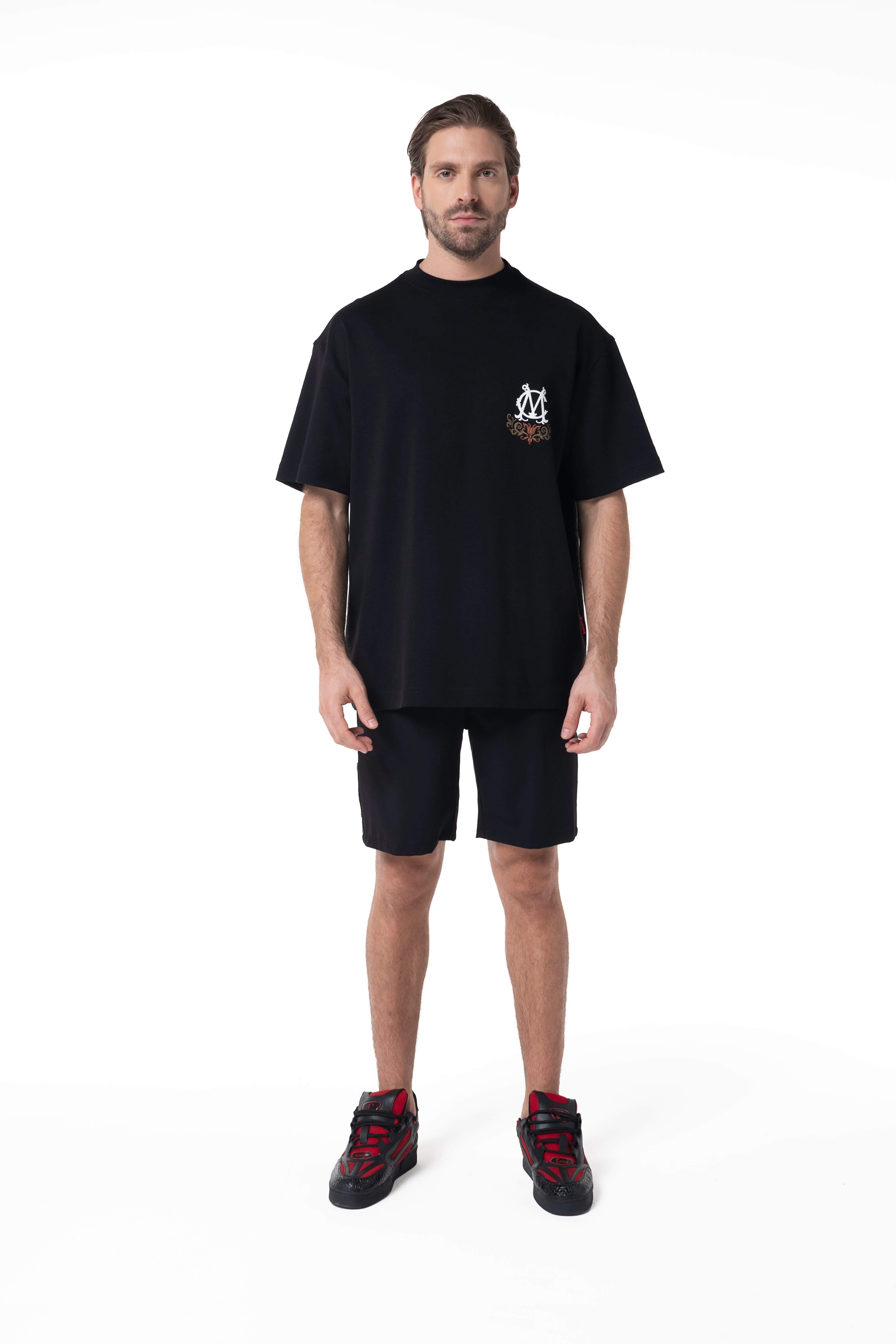 ANNEGATO BLACK MEN'S OVERSIZED T-SHIRT CLEMONT - IMAGE 3 - CLEMONT.US