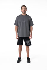 LUSINGA DARK GREY MEN'S OVERSIZED T-SHIRT CLEMONT - IMAGE 3 - CLEMONT.US