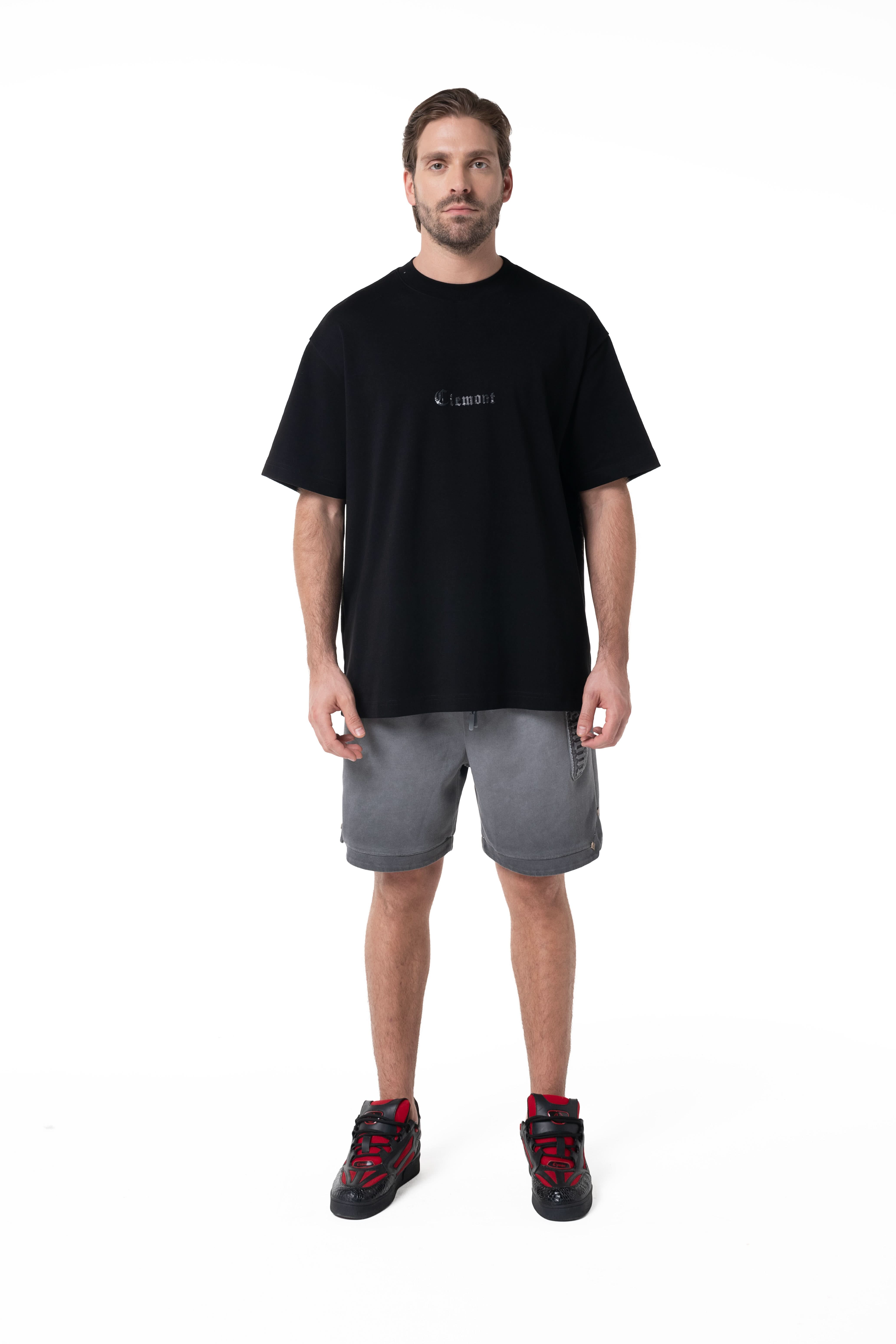 LUSINGA BLACK MEN'S OVERSIZED T-SHIRT CLEMONT - IMAGE 3 - CLEMONT.US