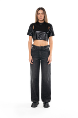 CROP TOP PLATINATO NEGRO FEMENINO CLEMONT - CLEMONT, LLC