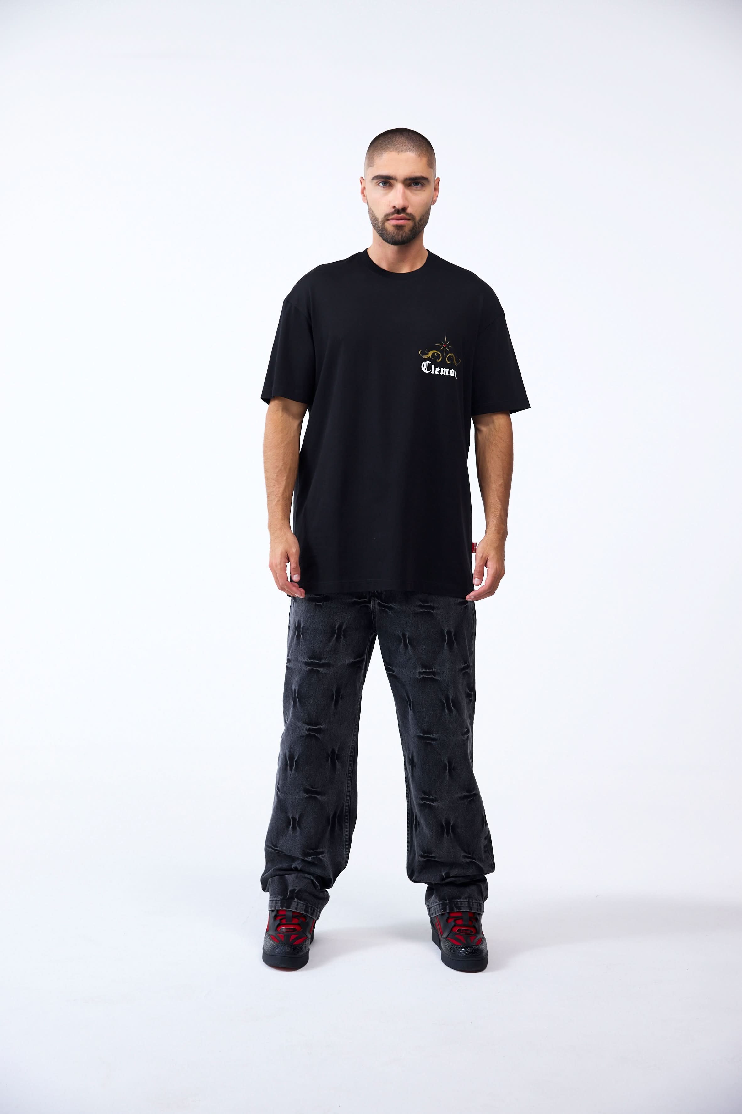 FILIGRANA OVERSIZED T-SHIRT MEN BLACK