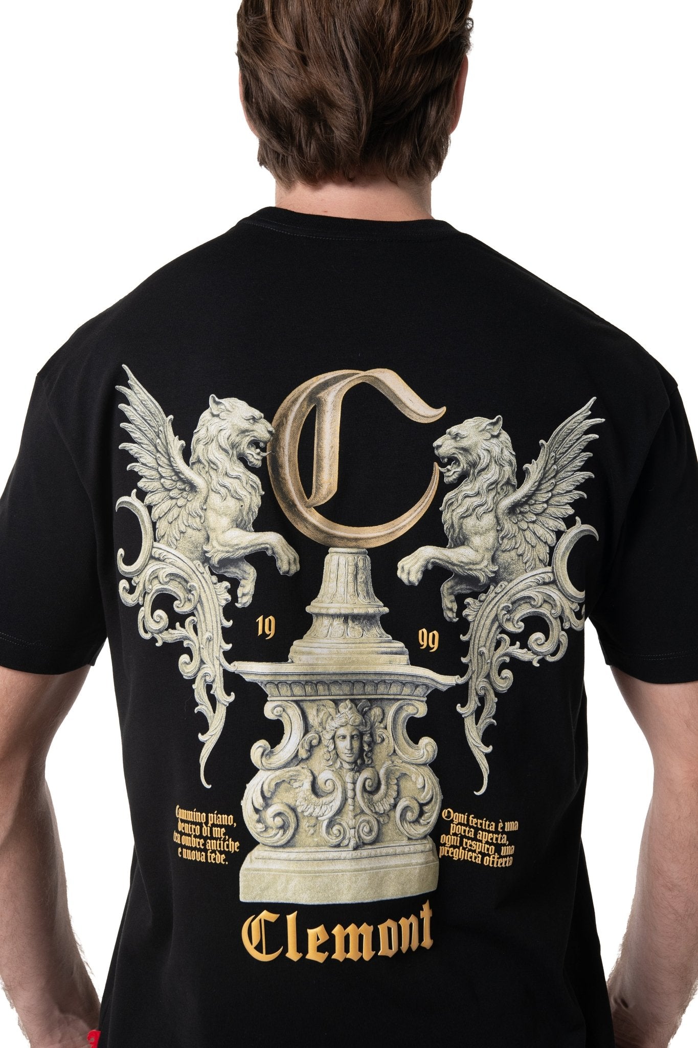 FASCINO BLACK MEN'S T-SHIRT CLEMONT - IMAGE 2 - CLEMONT.US