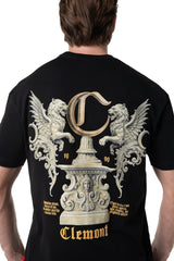 FASCINO BLACK MEN'S T-SHIRT CLEMONT - IMAGE 2 - CLEMONT.US
