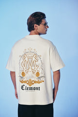 PALPITARE CREAM MEN'S OVERSIZED T-SHIRT CLEMONT - IMAGE 2 - CLEMONT.US