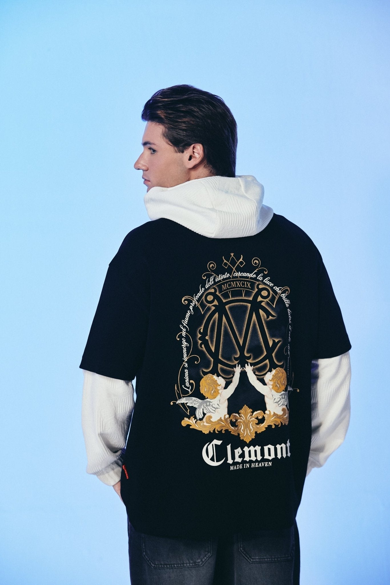 PALPITARE BLACK MEN'S OVERSIZED T-SHIRT CLEMONT - IMAGE 2 - CLEMONT.US