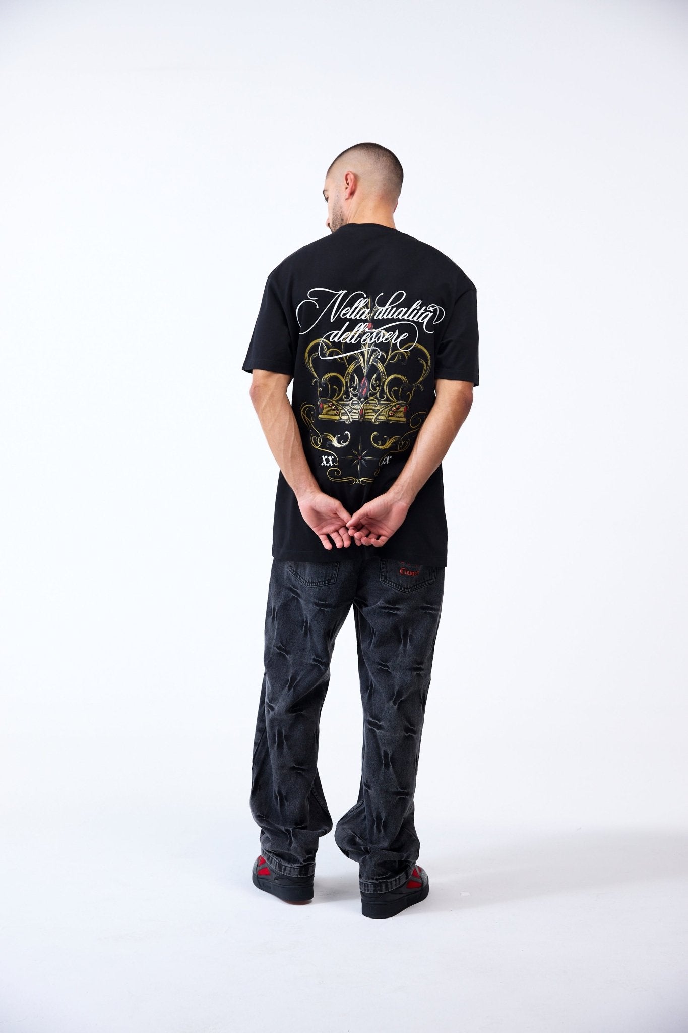 CAMISETA OVERSIZED MASCULINO FILIGRANA NEGRO CLEMONT - CLEMONT, LLC