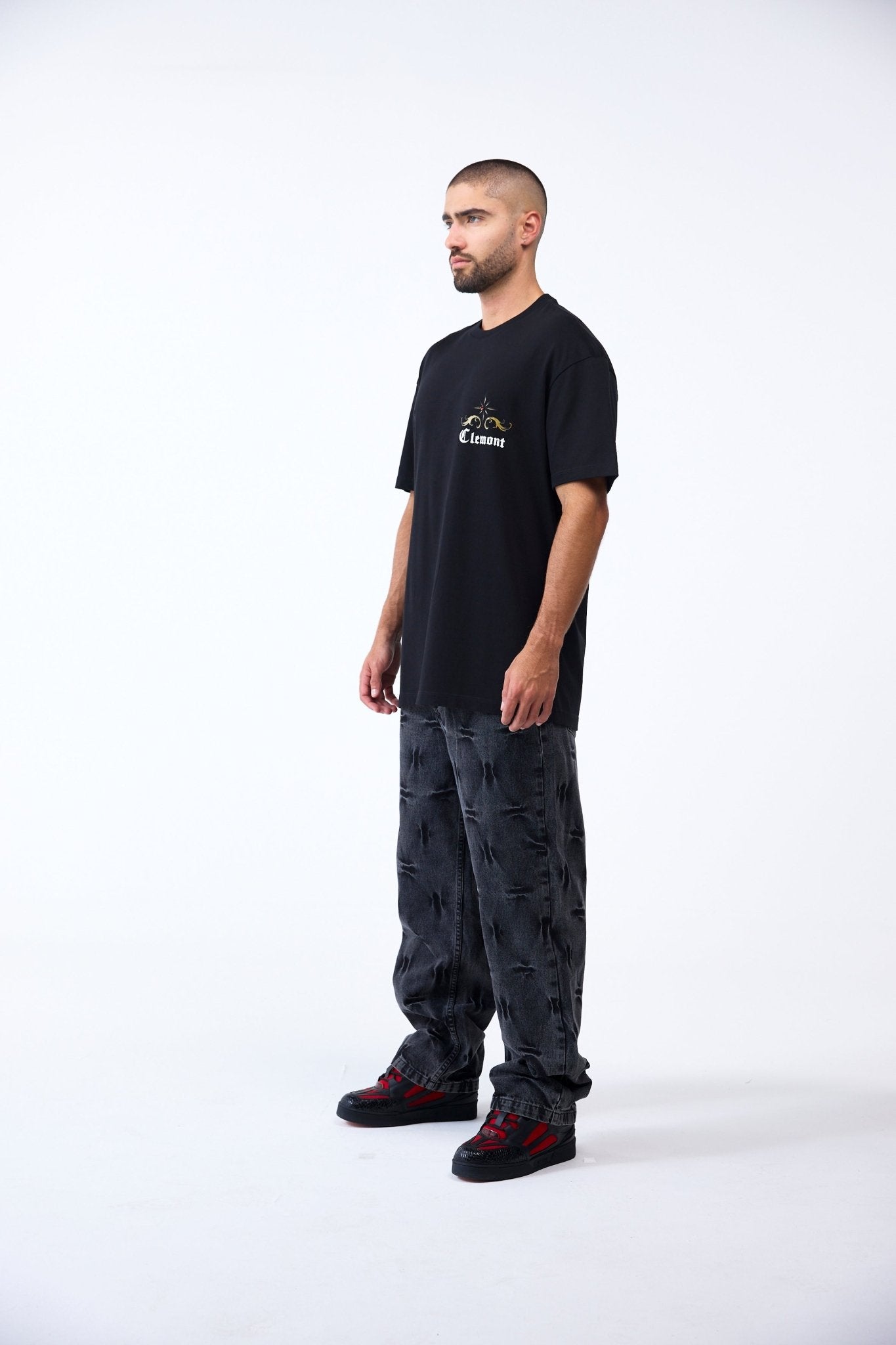 CAMISETA OVERSIZED MASCULINO FILIGRANA NEGRO CLEMONT - CLEMONT, LLC