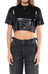 CROP TOP PLATINATO NEGRO FEMENINO CLEMONT - CLEMONT, LLC