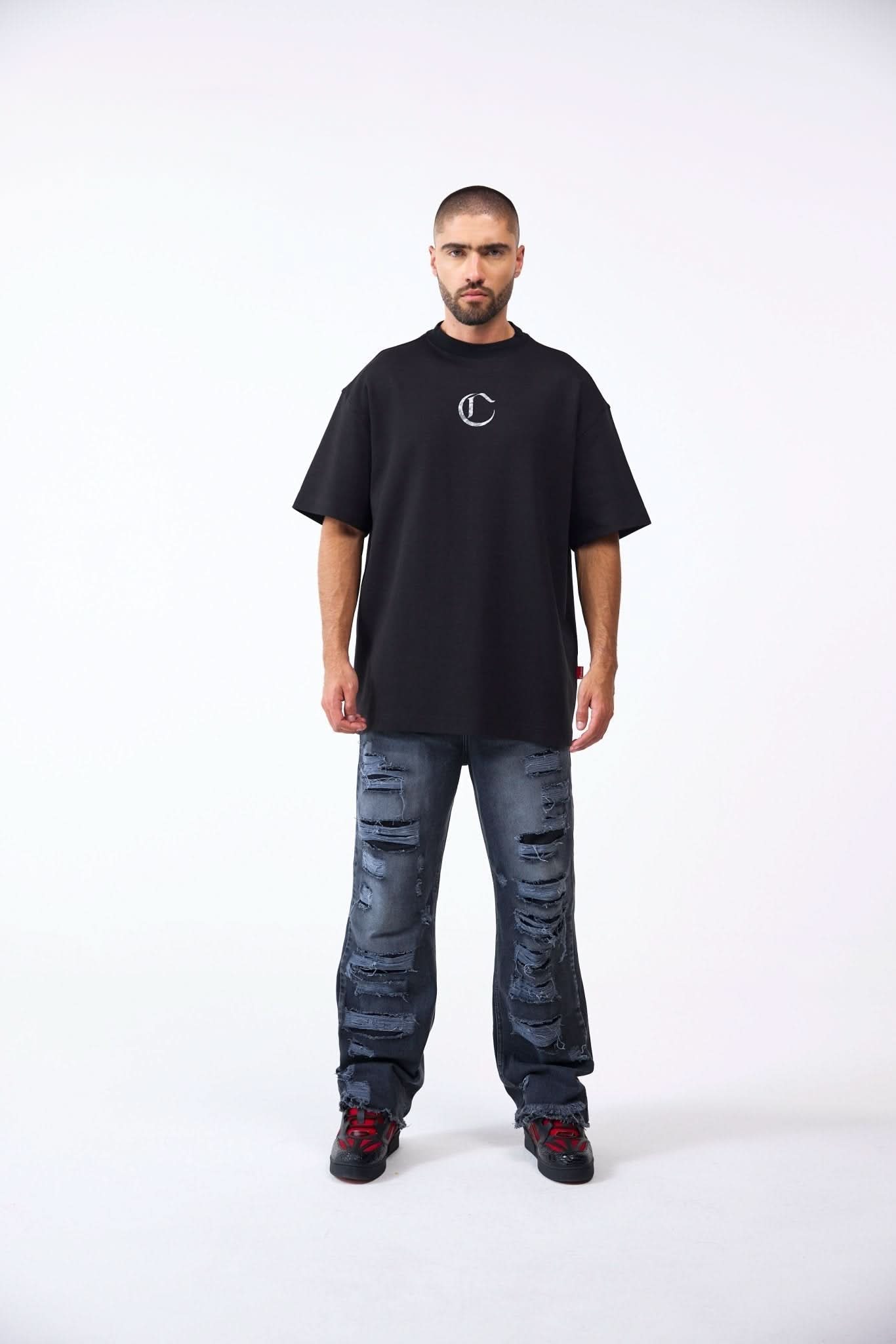 NOCTURNA T - SHIRT OVERSIZED MEN BLACK - CLEMONT US