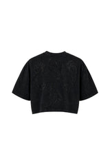 ANNEGARE BLACK WOMEN'S CROP TOP CLEMONT - IMAGE 3 - CLEMONT.US
