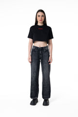 ATTRAZIONE BLACK WOMEN'S CROP TOP CLEMONT - IMAGE 4 - CLEMONT.US